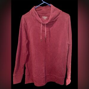 L.L.Bean Women's Soft Cotton Funnel Neck Sweatshirt - Burgundy - Size M